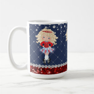Irish Dance Blonde Girl Soft Shoe Red, Blue Coffee Mug