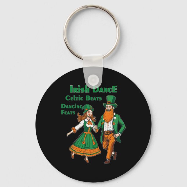 Irish Dance Celtic Beats Dancing St Patrick's Day  Key Ring (Front)