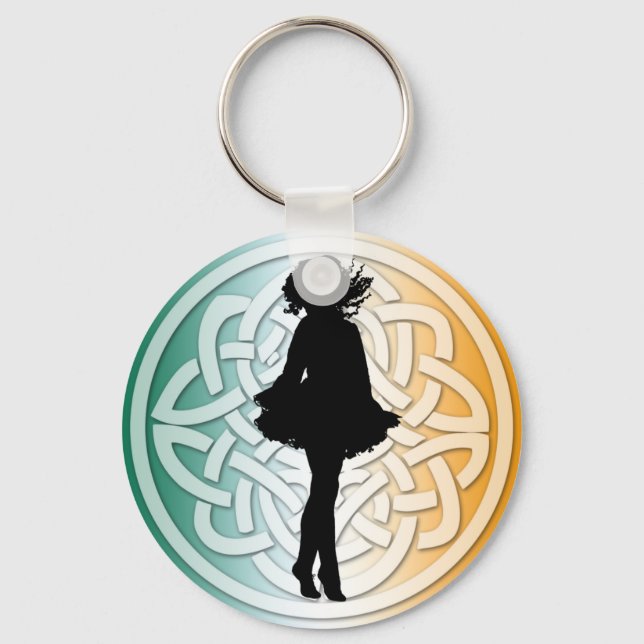 Irish Dance Celtic Irish Flag Keychain (Front)