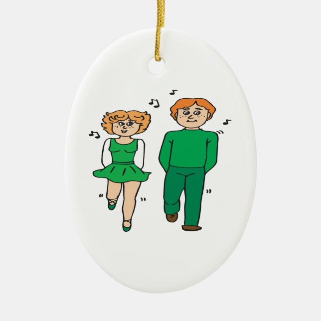 Irish Dance Ceramic Ornament (Front)