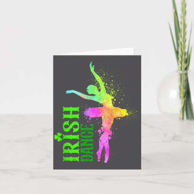 Irish Dance Colours Happy St Patrick's Day Dancer  Card (Front)