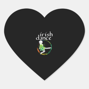 Irish Dance Girl Colours St Patricks Day Ceili Dan Heart Sticker