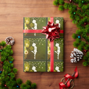 Irish Dance Hard Shoe Celtic Clovers and Lights Wrapping Paper
