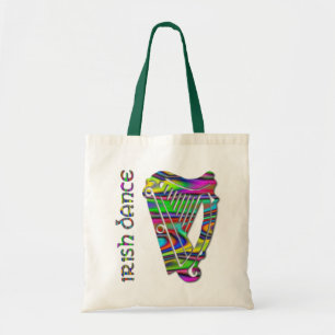 Irish Dance Rainbow Colour Harp of Ireland Tote Bag