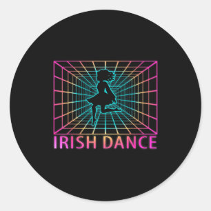 Irish Dance Retro Dancer Gift Classic Round Sticker