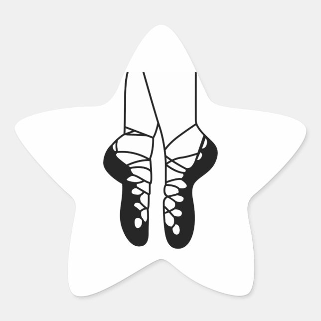 IRISH DANCE SHOES ONE COLOR STAR STICKER (Front)