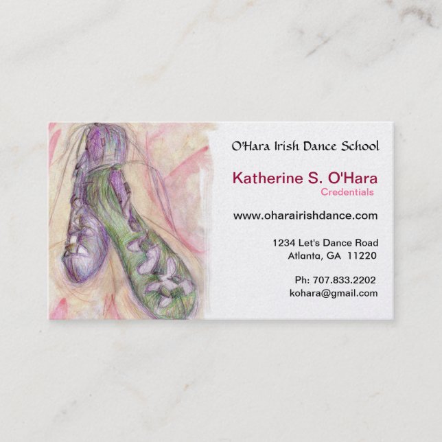 Irish Dance Soft Shoes Business Card (Front)