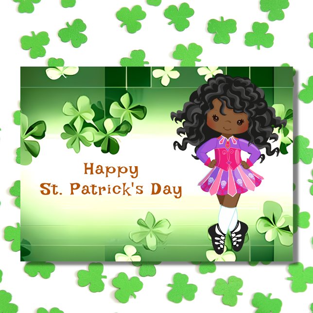 Irish Dance St. Patrick's Day Green Shamrocks Card (Creator Uploaded)