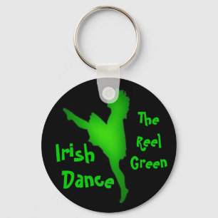 Irish Dance...the reel green Key Ring