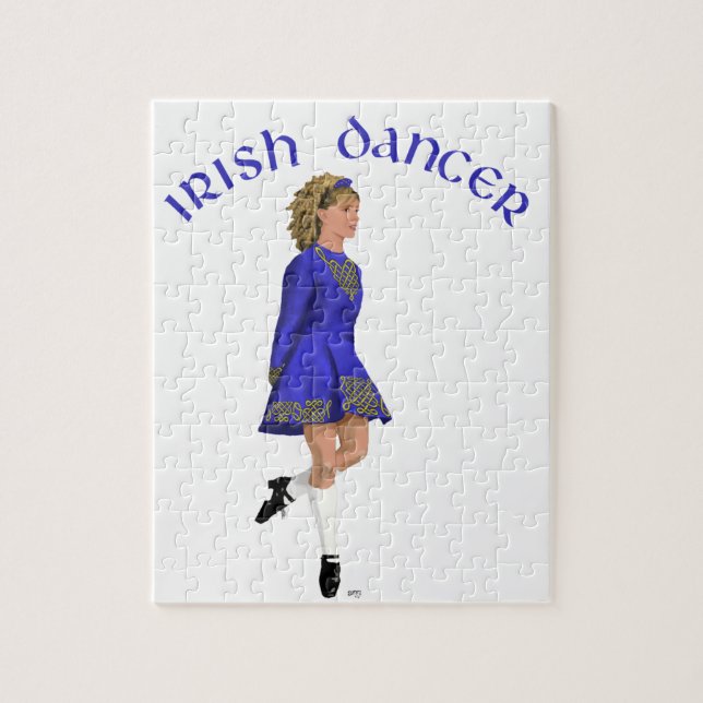 Irish Dancer Blond in Blue Jigsaw Puzzle (Vertical)