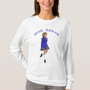Irish Dancer Blonde in Blue T-Shirt