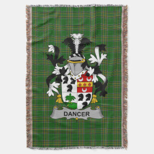Irish Dancer Coat of Arms Family Crest Ireland Throw Blanket