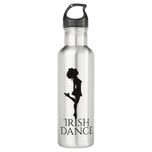 Irish Dancer Hard Shoe Black and White Dance 710 Ml Water Bottle