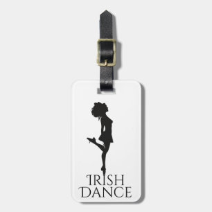 Irish Dancer Hard Shoe Black and White Dance Luggage Tag