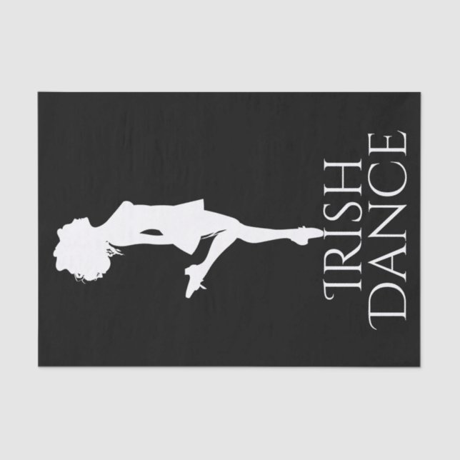 Irish Dancer Hard Shoe Black and White Dance Tissue Paper (Front)