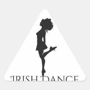 Irish Dancer Hard Shoe Black and White Dance Triangle Sticker
