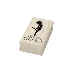 Irish Dancer Hard Shoe Dancing Black White Dance Rubber Stamp