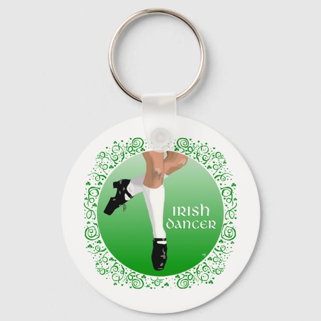 Irish Dancer Hard Shoe Key Ring (Front)