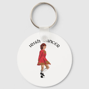Irish Dancer in Red Key Ring