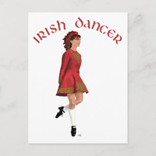 Irish Dancer in Red Postcard