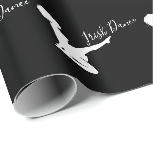 Irish Dancer Soft Shoe Black and White Dance Wrapping Paper