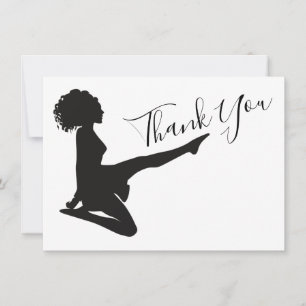 Irish Dancer Soft Shoe Dancing Black White Dance Thank You Card