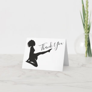 Irish Dancer Soft Shoe Dancing Black White Dance Thank You Card