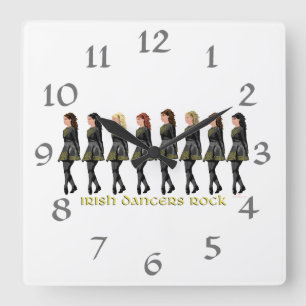 Irish Dancers Rock Square Wall Clock