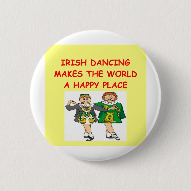 irish dancing 6 cm round badge (Front)