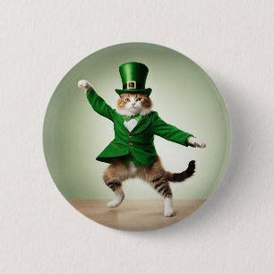 Irish Dancing Cat leprechaun St Patrick's Day pin