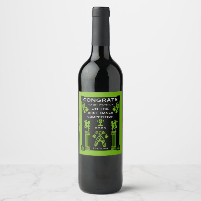 Irish Dancing Competition Wine Label (Front)