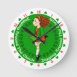 Irish dancing Large Clock