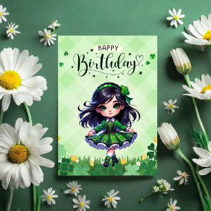 Irish Dancing Lass Birthday Greeting Card