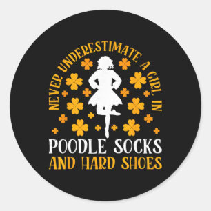 Irish Dancing Poodle Socks And Hard Shoes Irish Ta Classic Round Sticker