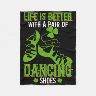 Irish Dancing With A Pair Of Shoes Irish Tap Dance Fleece Blanket