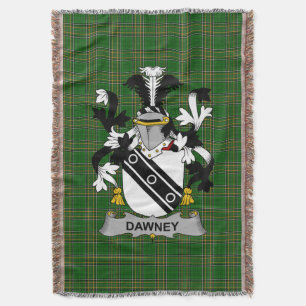 Irish Dawney or Dawnay Coat of Arms Family Crest Throw Blanket