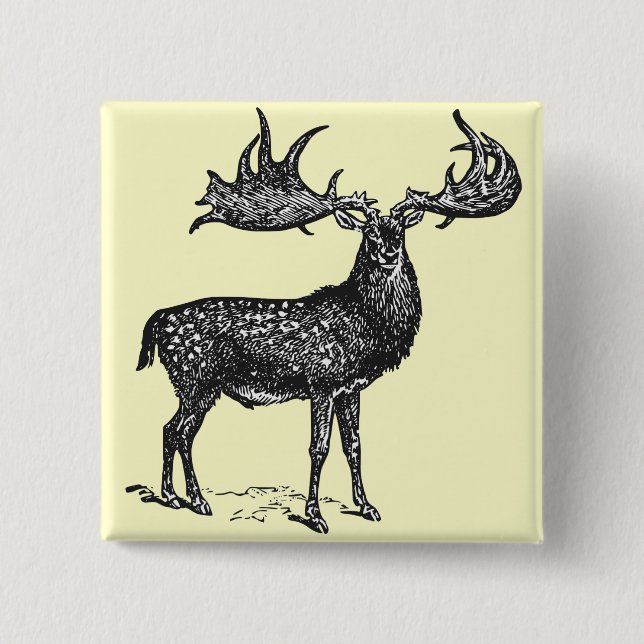 Irish Deer 15 Cm Square Badge (Front)