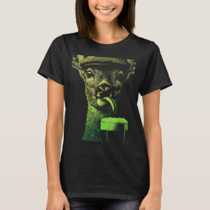 Irish deer with beer animal drinking humour st T-Shirt