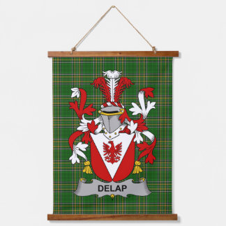 Irish Delap Coat of Arms Family Crest Hanging Tapestry