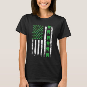 Irish Dentist American Flag US Tooth dental St pat T-Shirt
