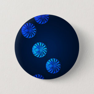 Irish Design Blue Crystal 6 Cm Round Badge