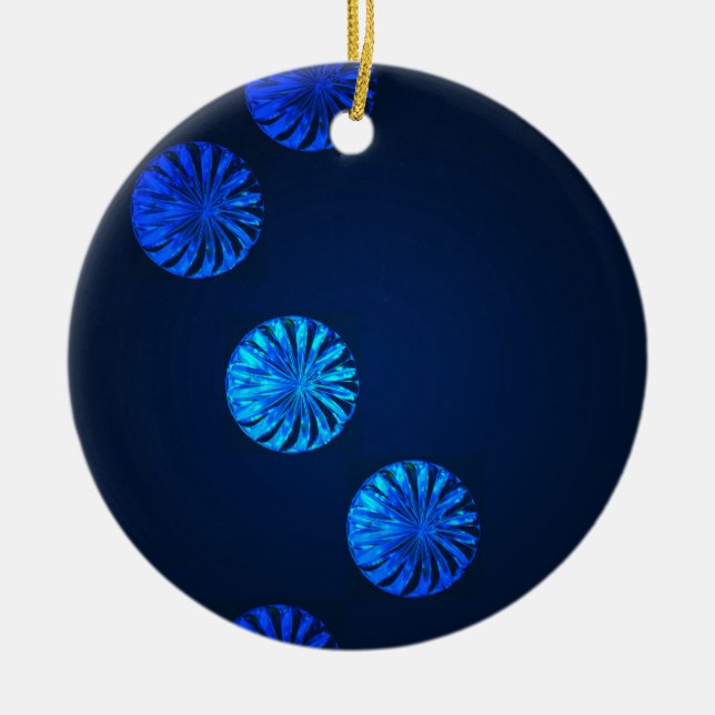 Irish Design Blue Crystal Ceramic Tree Decoration (Front)