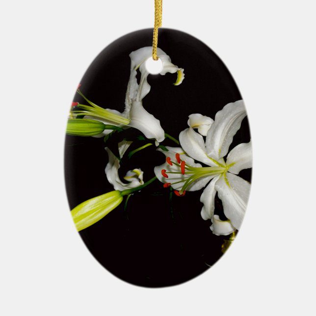 Irish Design- Brass and Flower Collection Ceramic Ornament (Front)
