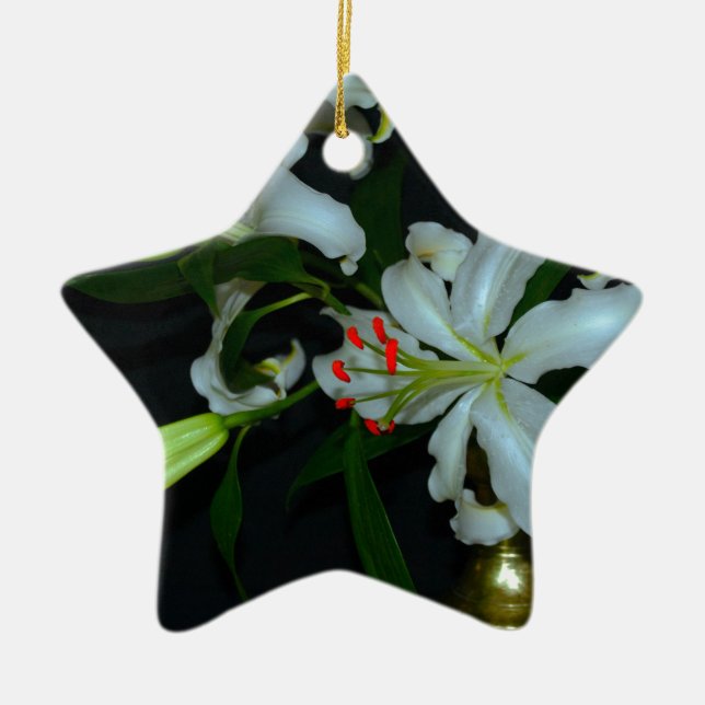 Irish Design-Brass and Flower Collection Ceramic Tree Decoration (Front)