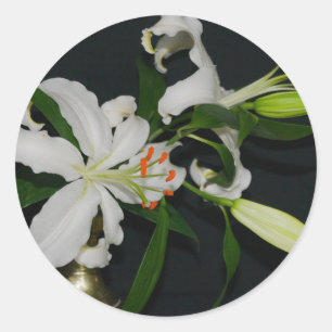 Irish Design-Brass and Flower Collection Classic Round Sticker