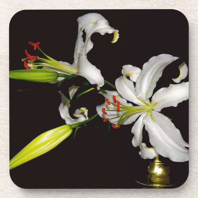 Irish Design- Brass and Flower Collection Coaster (Front)