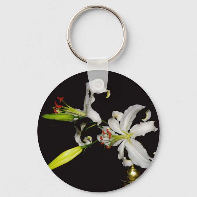 Irish Design- Brass and Flower Collection Key Ring (Front)