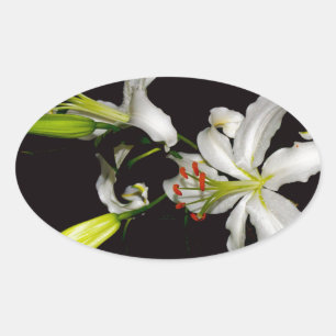 Irish Design- Brass and Flower Collection Oval Sticker