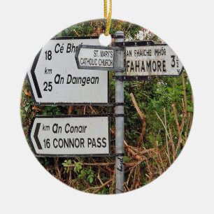 Irish Dingle Road Signs Christmas Ornaments