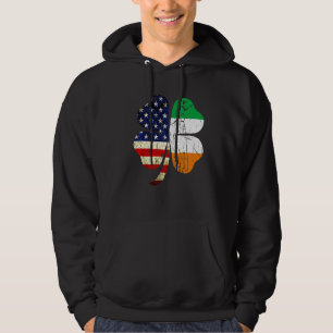 Irish Distressed American Flag Ireland Flag St Pat Hoodie